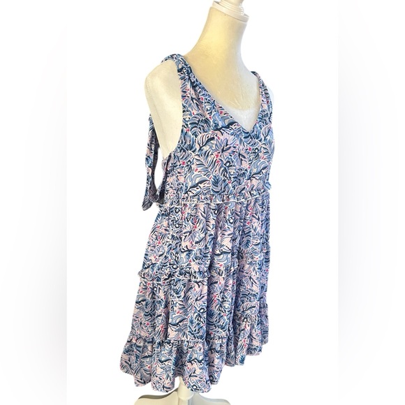 Simply‎ Southern Gathered Leaf Print Dress Womens Small - Picture 4 of 8